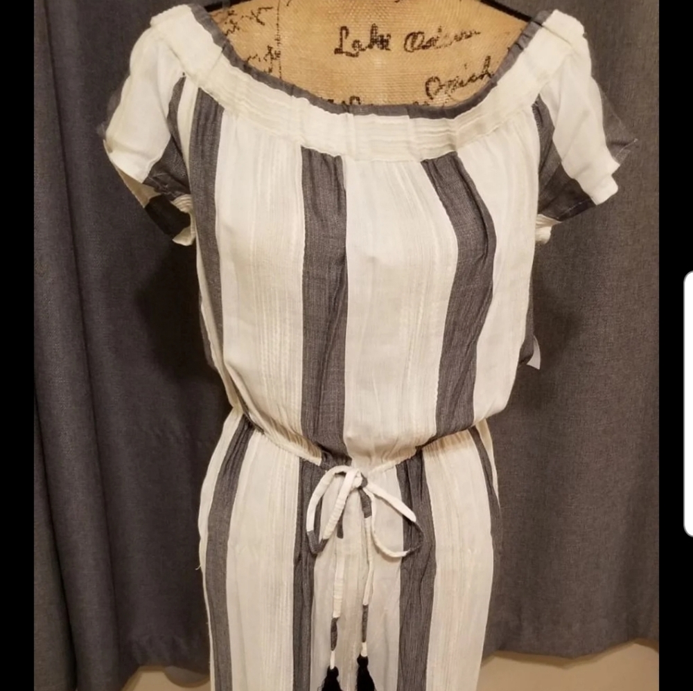 Striped linen pant jumpsuit